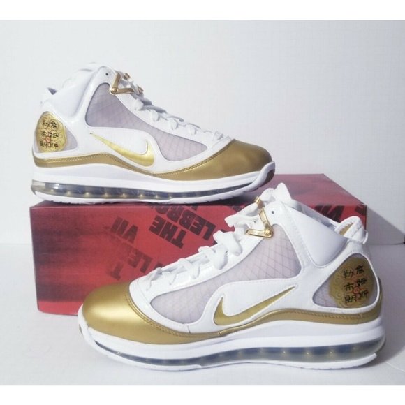 lebron 7 low white metallic gold